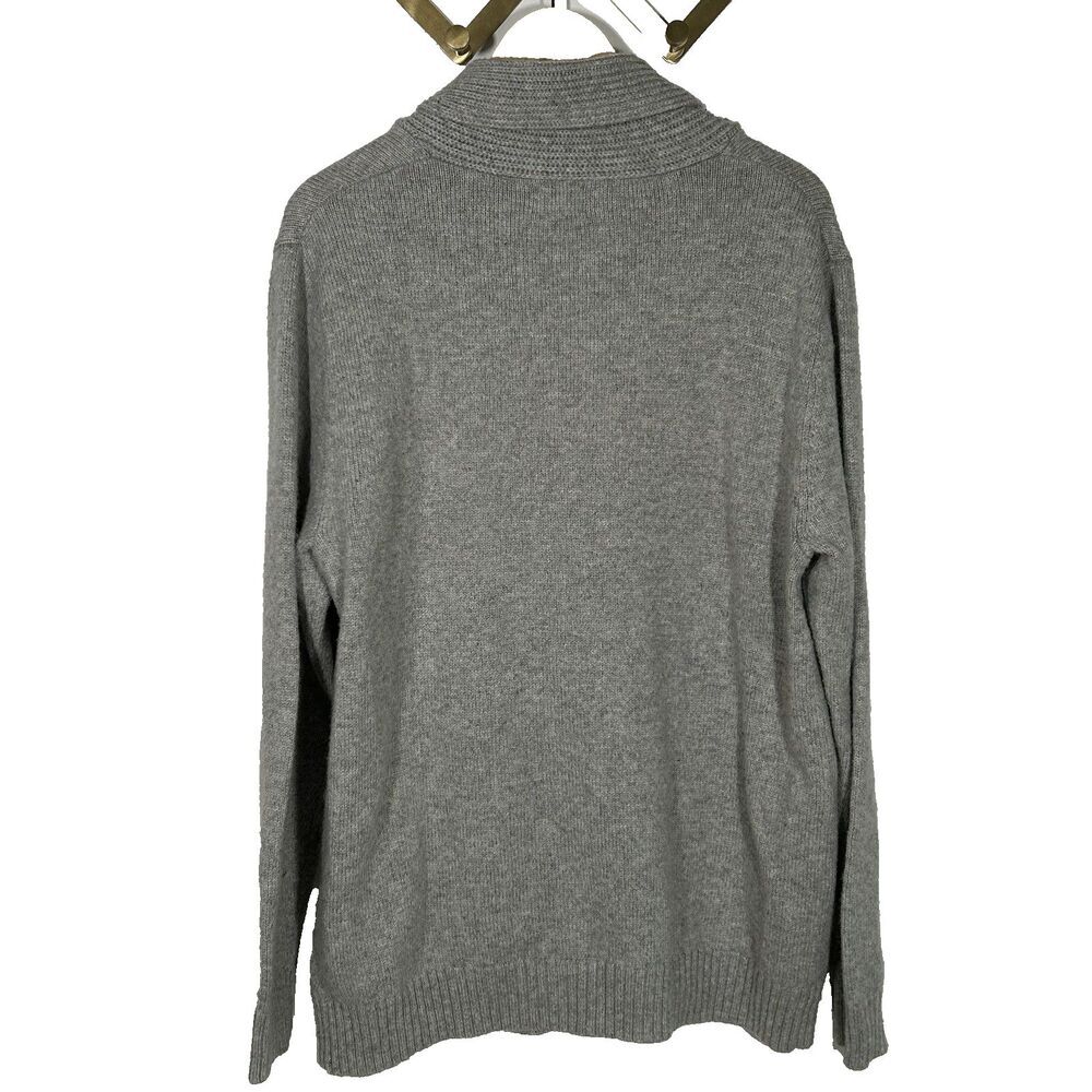 Mens Old Navy Cardigan Sweater Size XL Grey Wool Blend Grandpa Shawl Neck Preppy - Picture 4 of 6
